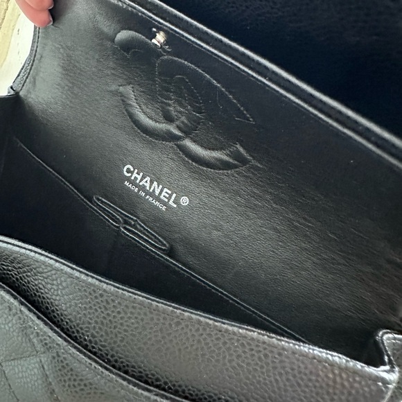 Chanel classic black caviar medium double flap w silver hw - Picture 5 of 17